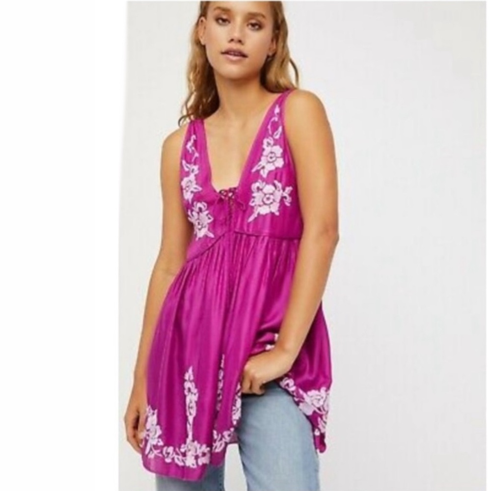 NWT FREE PEOPLE Aida embroidered slip dress in sz S - Picture 3 of 10